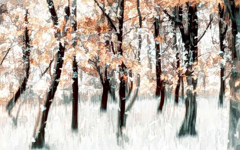 Snowing softly